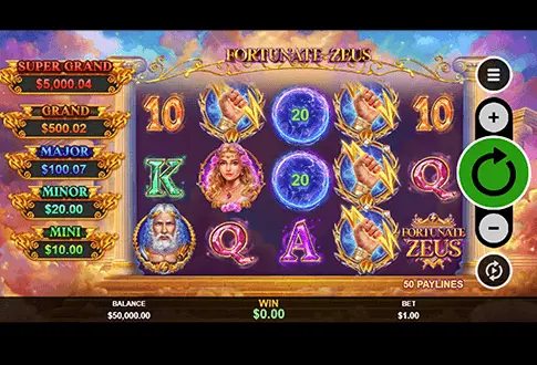 Fortunate Zeus gameboard